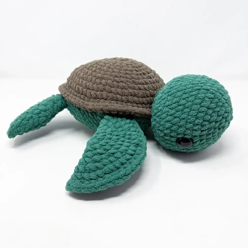 Handmade Green/Brown Amigurumi Crochet Turtle Stuffy/Plush Animal EUC